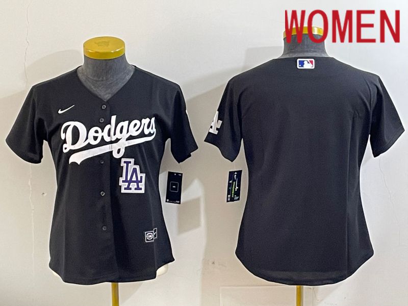 Women Los Angeles Dodgers Blank Black Game 2024 Nike MLB Jersey style 11211